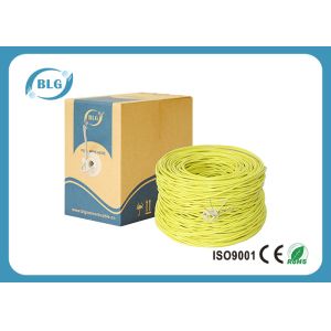 Buy cheap Yellow Color Cat5e Lan Cable PVC Sheath 100MHZ Spectral Bandwidth 0.4mm / 0.45mm from wholesalers