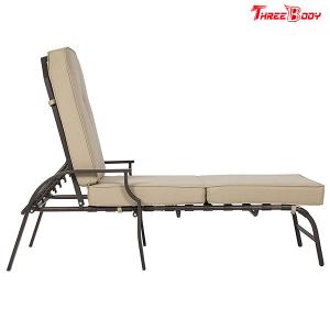 China French Style Patio Chaise Lounge Chair , Beige Outdoor Chaise Lounge Chairs on sale