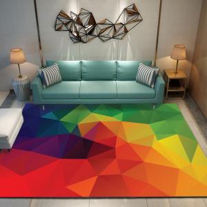  Bestselling Aesthetic 3D Geometric Figure Printed Artistic Living Room Carpet Hotel Area Rugs Customized Size Manufactures