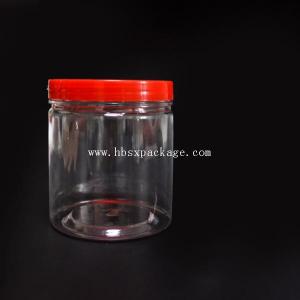 China 250ml/500ml/550ml/600ml/750ml/1000ml Clear Round Plastic PET Gift Jar and can on sale