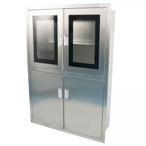  Thick 1.2mm Stainless Steel Medical Cabinet Hospitatal Furniture Manufactures