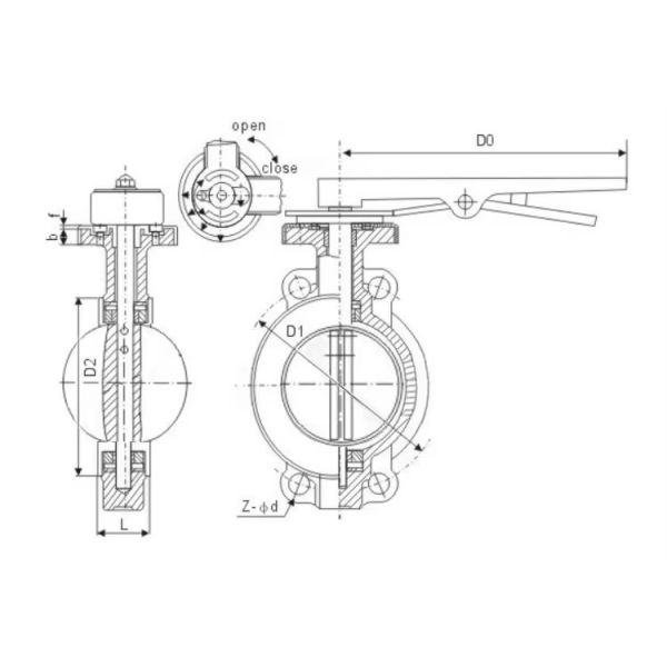 Customizable Ductile Iron Disc Centerline Handle To Clamp Butterfly Valve
