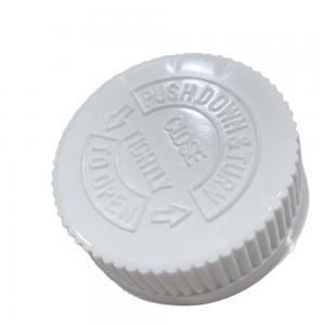 China 38mm Plastic Child Resistant Cap Screw Lid for Plastic Bottles Affordable on sale