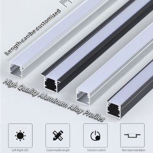 China RGB Color Temp Linear Light Embedded Black LED Gypsum Ceiling Light Trough for Living Room on sale