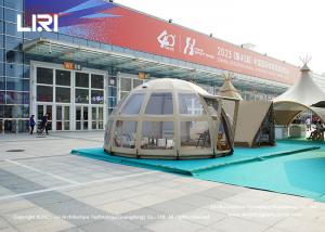 China 5M Waterproof Timber Structure Panorama Dome Outdoor Resort Glamping Hotel Tents on sale