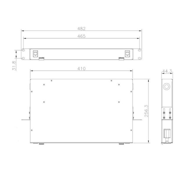 1U ODF Patch Panel Rack Mount Distribution Frame 12 Core Fiber Patch Panel SM