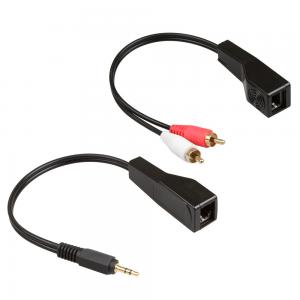 China RCA Audio Signal 3.5 MM Stereo Cable Red White Color Fit Cat5 Cat6 Cat7 Cat8 on sale