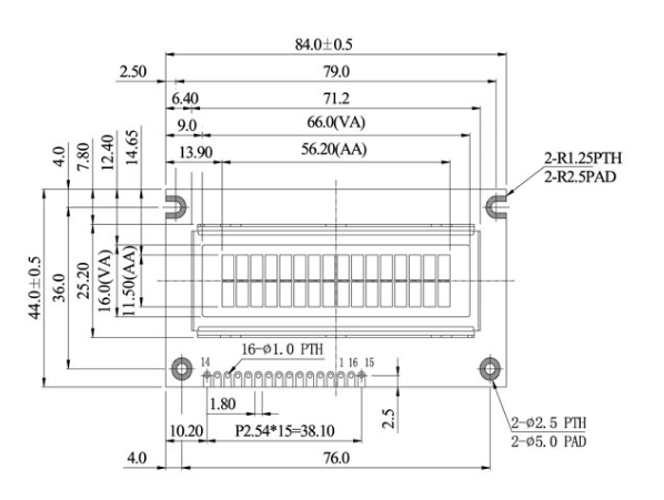 2.7 Inch LCD Monitor 16X2 Character LCD Display Moudle For Industrial Prodcuts