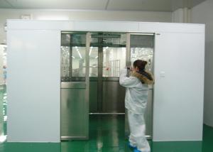 China Hide Double-leaf Stainless steel auto sliding doors Large Air Shower Tunnel for materials for class 100 clean room on sale
