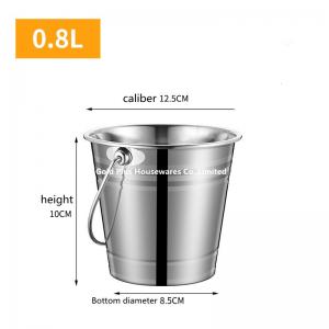  0.8L Promotion outdoor stainless steel ice bucket with handle for bar metal champagne beer wine keg cooler Manufactures