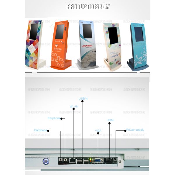 Retail Information Touch Screen Kiosk 22” Portrait Card Swipe Printer Scanner Windows 10 OS