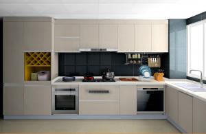  ISO14001 Customized Luxury Laminate Kitchen Cabinet Set Acrylic White Kitchen Cabinets Manufactures