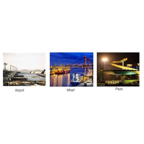 400W-800W Pole LED High Mast Wharf Light IP66 Weatherproof 70-90Ft For Airport/Aproan Sea Port Lighting
