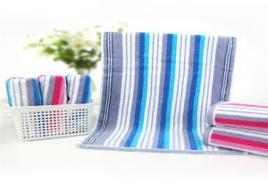 32 Strand Striped Baby Face Washers And Towels , Newborn Baby Towel High Density
