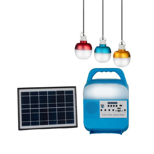 12W Solar Panel system 4 LED Bulbs Portable Solar Power Lighting System Kits