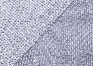  Metallic Sequin Mesh Fabric 3mm Silver Sequin Dress 45*150cm SGS Manufactures