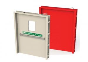  PU Sandwich Core Painted Surface Steel Fireproof Doors For Warehouse Storage Manufactures
