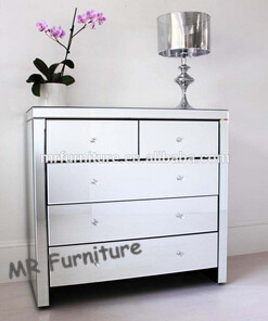 Solid Wood Mirrored Buffet Sideboard Server Credenza 80 * 40 * 85cm Size