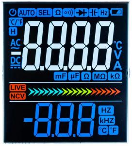 China ODM Vertical Alignment LCD Negative Transmissive Segment LCD For Multimeter Display on sale