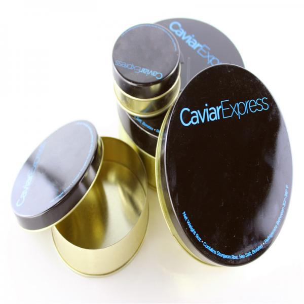 Quality Rubber band Caviar Tins ,30g 50g 100g 250g 500g Caviar empty caviar tins for sale