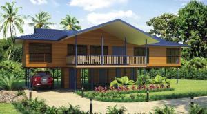 China Bali Prefabricated Wooden Houses / ETC Home Beach Bungalows For Holiday Living on sale