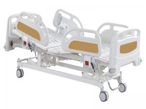 China Three Crank Manual Patient ICU Care Bed PP Side Rails Pediatric Manual Hospital Bed on sale