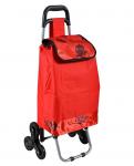 STB 6 Wheels Trolley Shopping Bag Easy For Stair Climber, Zipper Pockets Back