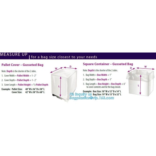 HDPE Pallet Cover Sheet, LDPE bag Large square bottom bag on roll pallet cover bag rubbish bag Garbage bag HDPE bag, pac