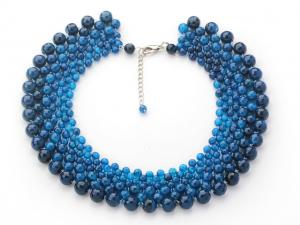  New natural blue agate necklaces multilayer women Jewelry wholesale from China low MOQ Manufactures
