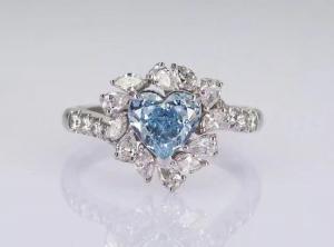 China Lab Diamond Jewelry engagement ring wedding ring blue heart diamond loose synthetic diamonds on sale