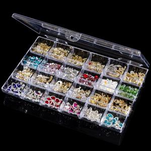 China Plastic Nail Art Decorations Container, Transparent Plastic Organizer Box, Clear Storage Container Jewelry Box on sale