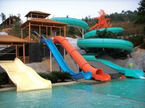 China Amusement Water Park Fibreglass Pool Slide Barrel And Sledge FRP Spiral Tube Slide on sale
