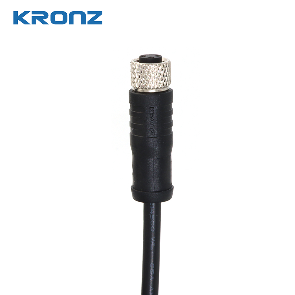 M8 Female 3-Pin Shielded Cable Connector IP67