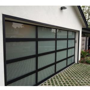 China Wind Resistance Insulated Glass Garage Doors , Aluminum modern security sectional automatic on sale