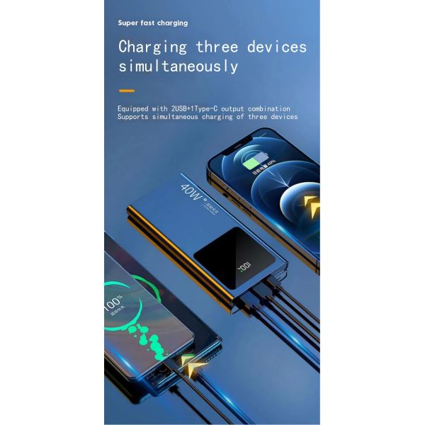 22.5W Fast Charge LED Display Power Bank with 30000mAh High Capacity and Universal Socket