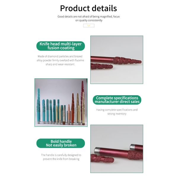 Brazed Granite Hole Cutting Bit 60Degrees 65 Degrees Diamond Drill Bits For Stone