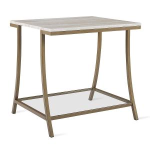  Modern Style 2 Layers Metal Frame Faux marble top Corner table End table Bed side table Manufactures