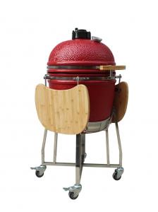 22 Inch Ceramic Charcoal Grill Outdoor Kamado Red Color Fired Resistance