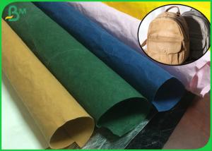 China 150cm Width 0.55mm Recycled Prewashed Kraft Fabric For School Bag Material on sale