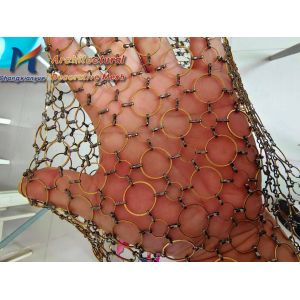  Colorful Ss201 Ring Mesh Curtain Mixed Large And Small Circle Decorative Dividers Manufactures