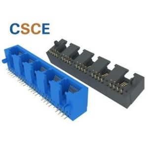 Buy cheap 1x5 10P8C RJ45 Modular Jack Connector With 10/100Base-TX Magnetics from wholesalers