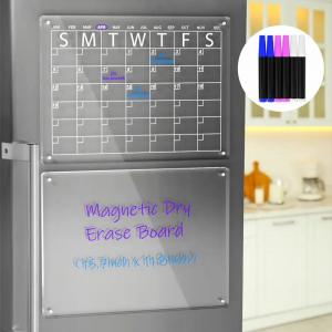  A3 A4 Fridge Magnet Sticker Acrylic Dry Erase Board Calendar With Markers Manufactures