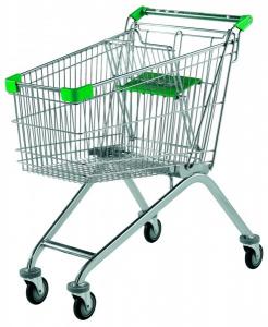  Indoor / Outdoor Supermarket Shopping Trolley Customizable Color With Child Seat Manufactures