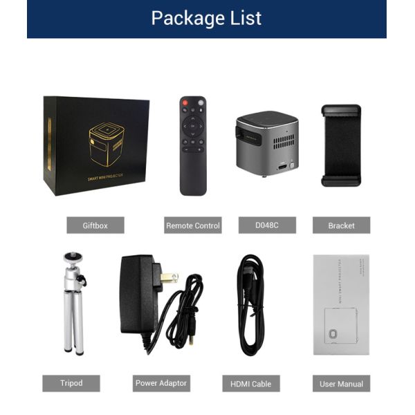 Wireless DMD DLP Laser Bluetooth Mini Pico Projector For Home Theater Office