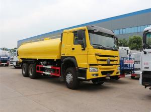  Yellow 6x4 18m3 Tanker Truck Water Sprinkler Truck With HW76 Lengthen Cab Manufactures