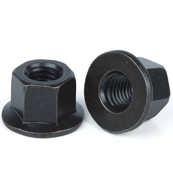 Black Oxide Coating Thickened Flange Hexagon Nuts For M10-M30 Mechanical Applications