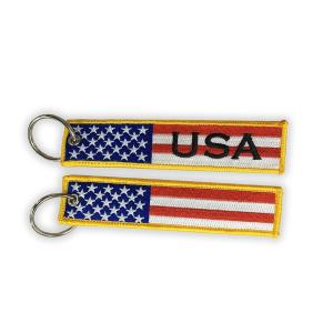 Bag Racing Match Embroidered Key Chain Cotton Polyester Material