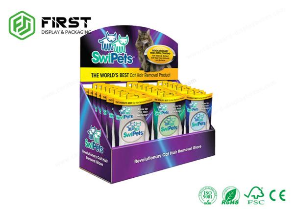 Quality CMYK Printing Custom Made Cardboard Countertop Display Boxes With Hooks for sale