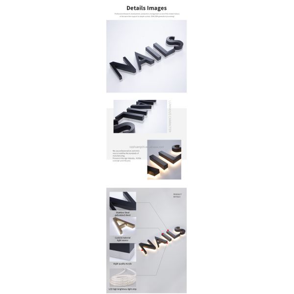 Sale Bright Luminous Characters Plastic LED Sign Channel Letter with Customized Size