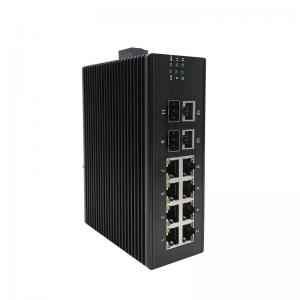  IP Camera Gigabit Industrial Managed Poe Switch 12 Port Din Rail Ethernet Switch Manufactures
